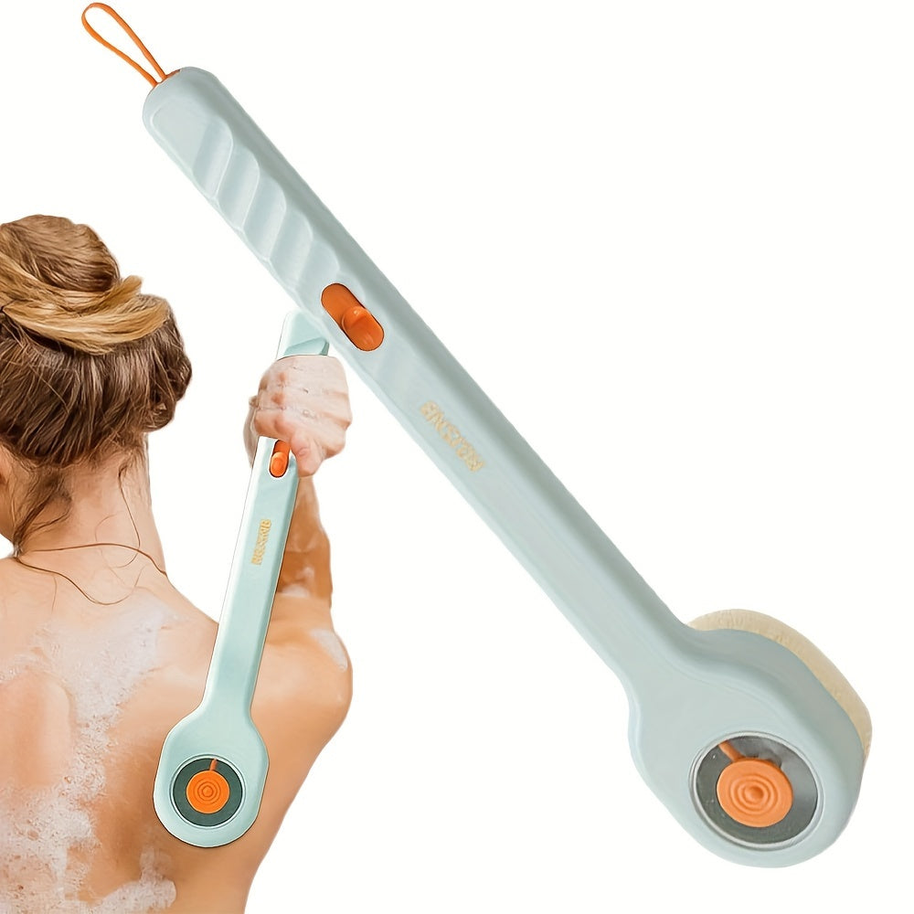Ergonomic Long Handle Shower Brush, Multi-Functional Bath Scrubber with Soft Bristles, Skin-Friendly, Unscented, Manual Operation, No Battery Required
