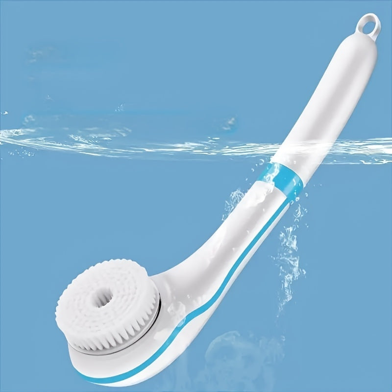 5-in-1 Electric Shower Brush Set, Body Cleansing Exfoliating with Detachable Long Handle for Back Scrubbing and 1200mAh Battery