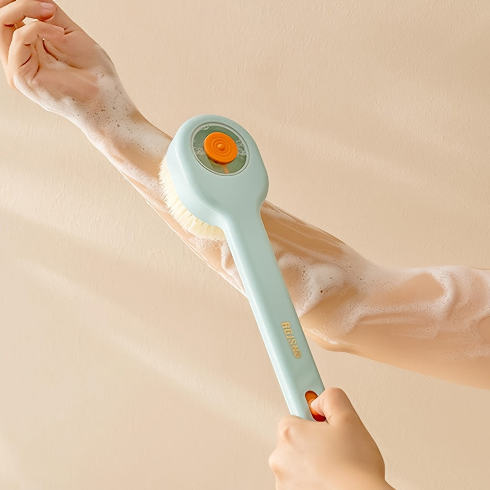 Ergonomic Long Handle Shower Brush, Multi-Functional Bath Scrubber with Soft Bristles, Skin-Friendly, Unscented, Manual Operation, No Battery Required