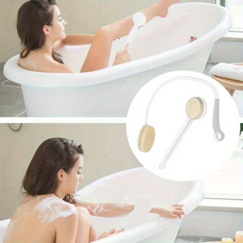 2pcs Back Shower Brush Long Handle Shower Set, U-Shaped Body Shower Brush, Suitable for Daily Home Bathing, Scrubbing And Cleaning