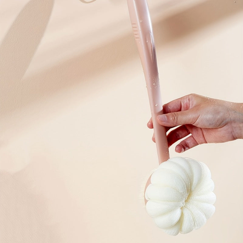 Long Handle Bath Brush - Non-Electric Back Scrubber & Massage Tool with Extended Reach - Heavy-Duty Plastic Body for Callus, Dead Light Beige, and Body Cleansing - Manual Exfoliating Brush for Shower Bathtub - Ideal for Men, Women, Home, Spa, Salon -