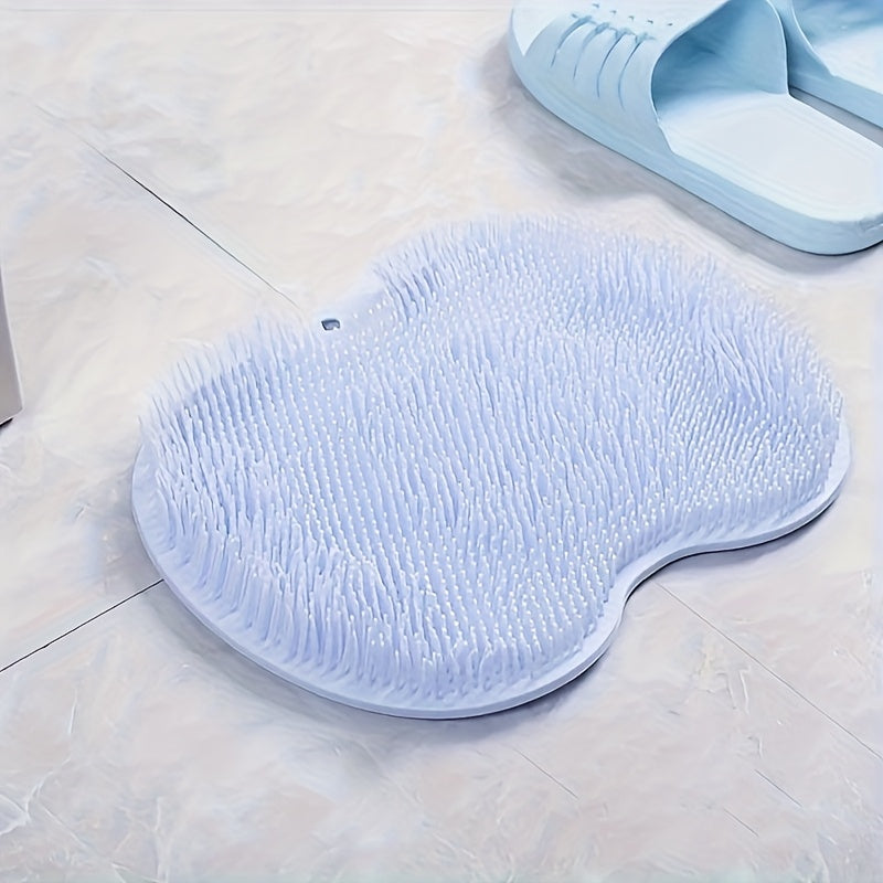 2pcs/ Foot & Back Shower Scrubber, Bath Massage PadWall Mounted Body Back Scrubber Bath Massage CushionBrush with Non-Slip Suction Cups, Deep Cleansing Body Light Beige Toolbathroom accessories, Back Brush for Shower Long Handle Woman, Extra Large Bath