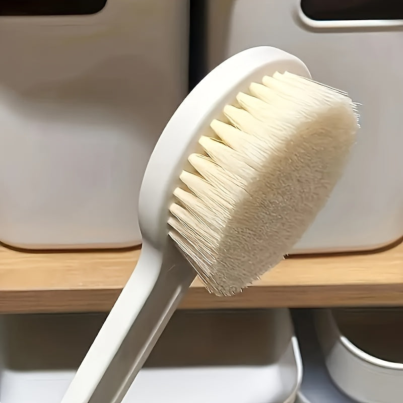 1pc Long Handle Bath Brush with Soft Bristles - Extended Reach Back Scrubber for Women, Ergonomic Shower Brush for Hard-to-Reach Areas, Non-Slip Grip - Ideal for Back, Body, Legs, Feet - Bathroom Essentials, Personal Hygiene, Sleek Design, Hygienic