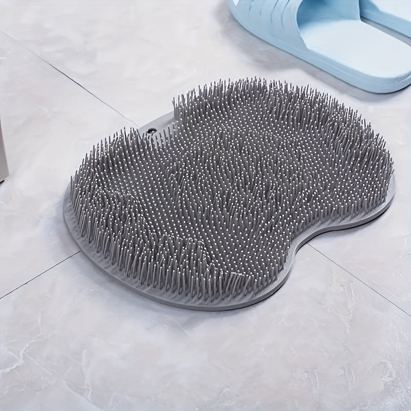2pcs/ Foot & Back Shower Scrubber, Bath Massage PadWall Mounted Body Back Scrubber Bath Massage CushionBrush with Non-Slip Suction Cups, Deep Cleansing Body Light Beige Toolbathroom accessories, Back Brush for Shower Long Handle Woman, Extra Large Bath
