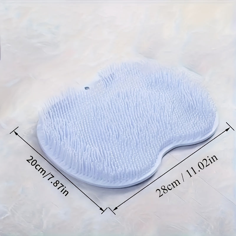 2pcs/ Foot & Back Shower Scrubber, Bath Massage PadWall Mounted Body Back Scrubber Bath Massage CushionBrush with Non-Slip Suction Cups, Deep Cleansing Body Light Beige Toolbathroom accessories, Back Brush for Shower Long Handle Woman, Extra Large Bath