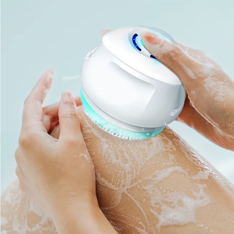 6-in-1 Electric Shower System with Dual Massage & Exfoliating Attachments - Rechargeable Full Body Massager, Rotating Facial Brush Head, USB-Powered Bath & Spa - Ideal Gift for Women & Men (Turquoise/Black) - Compatible with USB-C Devices - Includes Long