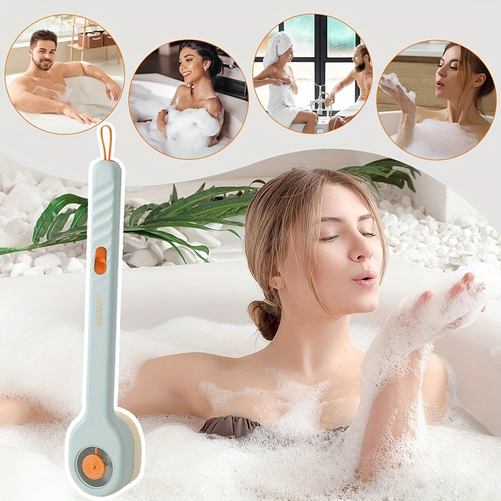 Ergonomic Long Handle Shower Brush, Multi-Functional Bath Scrubber with Soft Bristles, Skin-Friendly, Unscented, Manual Operation, No Battery Required