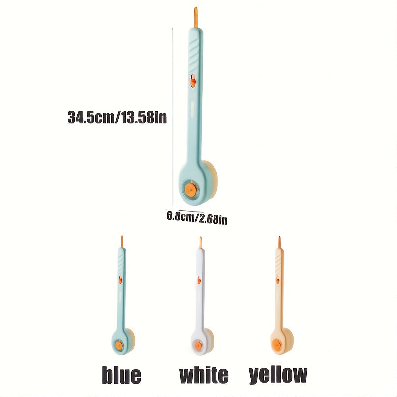 1pc Unisex Long-Handled Bath Brush with Soft Bristles, Liquid Soap Dispenser & Back Scrubber - Ergonomic Design for Independent Bathing, Gentle on Sensitive Light Beige, No Electricity Needed, Bath Brush for Showering, Shower Essentials, Modern Shower