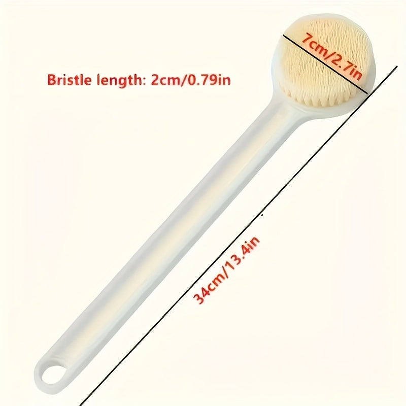 1pc Long Handle Bath Brush with Soft Bristles - Extended Reach Back Scrubber for Women, Ergonomic Shower Brush for Hard-to-Reach Areas, Non-Slip Grip - Ideal for Back, Body, Legs, Feet - Bathroom Essentials, Personal Hygiene, Sleek Design, Hygienic