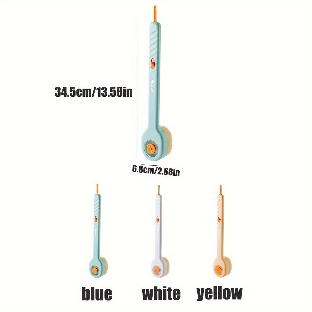 Ergonomic Long Handle Shower Brush, Multi-Functional Bath Scrubber with Soft Bristles, Skin-Friendly, Unscented, Manual Operation, No Battery Required