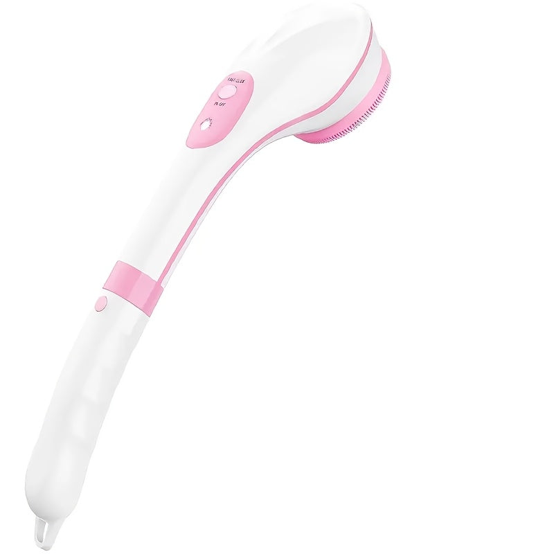 5-in-1 Electric Shower Brush Set, Body Cleansing Exfoliating with Detachable Long Handle for Back Scrubbing and 1200mAh Battery