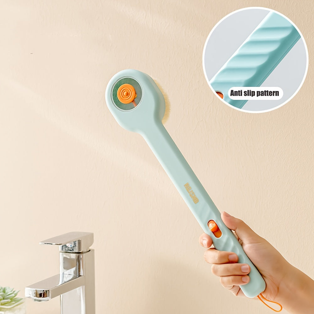 Ergonomic Long Handle Shower Brush, Multi-Functional Bath Scrubber with Soft Bristles, Skin-Friendly, Unscented, Manual Operation, No Battery Required
