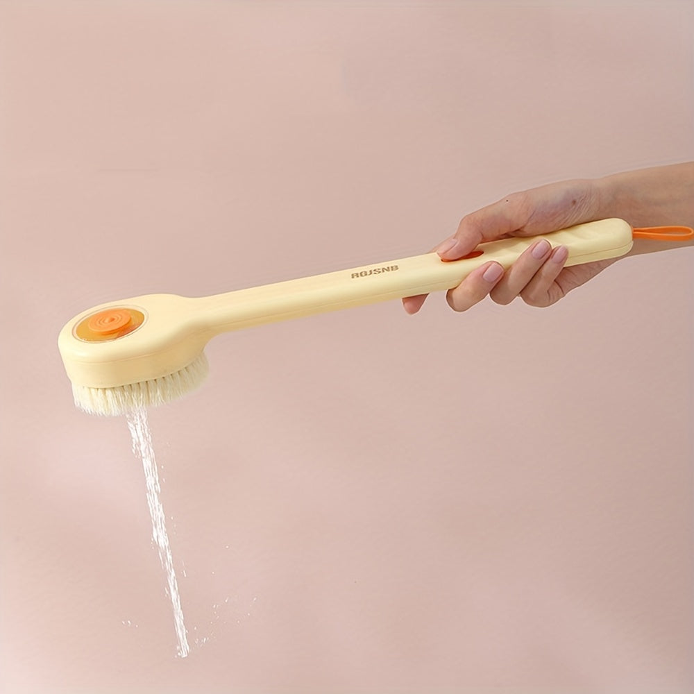 Ergonomic Long Handle Shower Brush, Multi-Functional Bath Scrubber with Soft Bristles, Skin-Friendly, Unscented, Manual Operation, No Battery Required