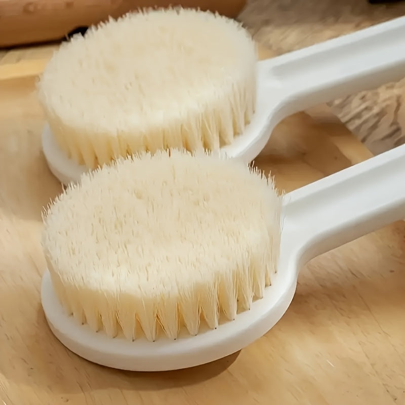 1pc Long Handle Bath Brush with Soft Bristles - Extended Reach Back Scrubber for Women, Ergonomic Shower Brush for Hard-to-Reach Areas, Non-Slip Grip - Ideal for Back, Body, Legs, Feet - Bathroom Essentials, Personal Hygiene, Sleek Design, Hygienic