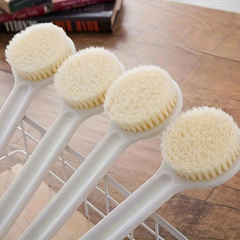 1pc Long Handle Bath Brush with Soft Bristles - Extended Reach Back Scrubber for Women, Ergonomic Shower Brush for Hard-to-Reach Areas, Non-Slip Grip - Ideal for Back, Body, Legs, Feet - Bathroom Essentials, Personal Hygiene, Sleek Design, Hygienic